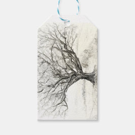 ペンとインクツリースケッチ ギフトタグ