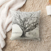 ペンとインクツリースケッチ クッション (ブランケット)