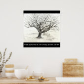 ペンとインクツリースケッチ ポスター (キッチン)