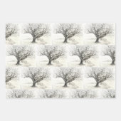 ペンとインクツリースケッチ ラッピングペーパーシート (正面)