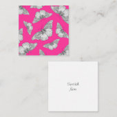 ペンとインクバタフライホットピンク背景 ノートカード (正面/裏面)