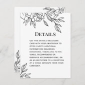 ペンとインクバラ結婚の詳細エンクロージャカード 招待状 (正面/裏面)