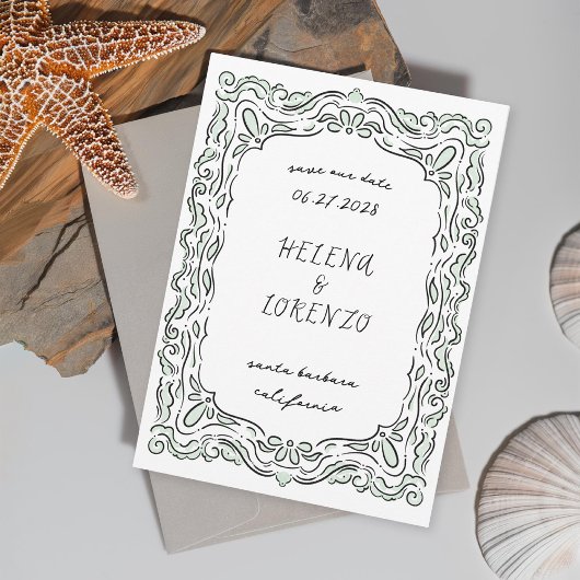 ペンとインクルーズスケッチシーフオムグリーン セーブザデート