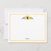 ペンと水の色ひまわりスワッグ ノートカード (正面)