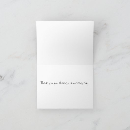 ペンと紙の秋の花のウェディングサンクスカード サンキューカード (内部)