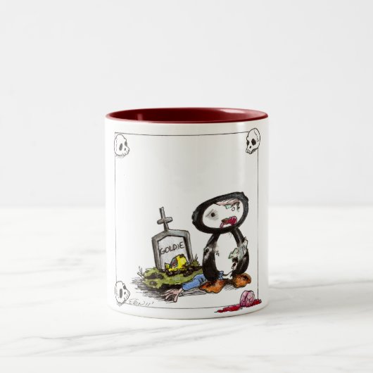 ペンのゾンビ ツートーンマグカップ (中央)