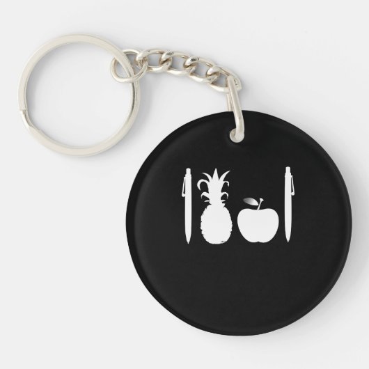 ペンのパイナップルAppleのペンの日本のな歌のダンスの貫入 キーホルダー (正面)