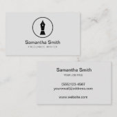 ペンのロゴのフリーランス・ライターおよび書道の作家 名刺 (正面/裏面)