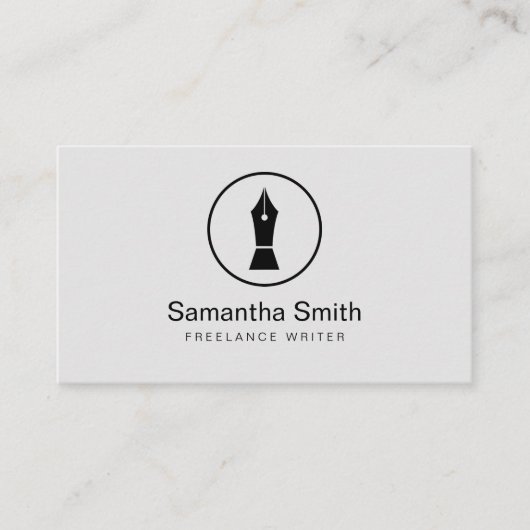 ペンのロゴのフリーランス・ライターおよび書道の作家 名刺 (正面)
