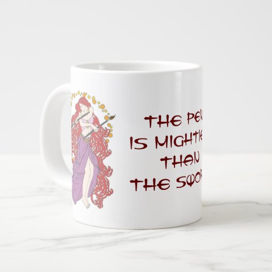 ペンはより強大です ジャンボコーヒーマグカップ (正面左)