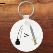 ペンは剣より強い キーホルダー (正面)