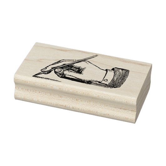 ペンを持つ手書形 ラバースタンプ (スタンプ)