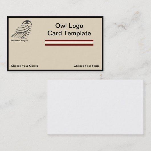 ペンインクフクロウのロゴ名刺 名刺 (正面/裏面)