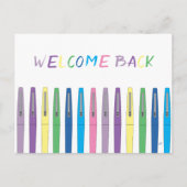 ペンカラフルようこそ新学期はがき ポストカード (正面)