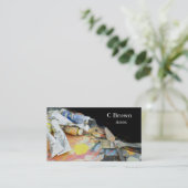 ペンキおよびブラシのプロの芸術家 名刺 (スタンド正面)