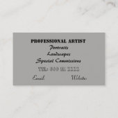 ペンキおよびブラシのプロの芸術家 名刺 (裏面)