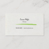 ペンキおよび一口のワイングラスの芸術のスタジオ 名刺 (裏面)