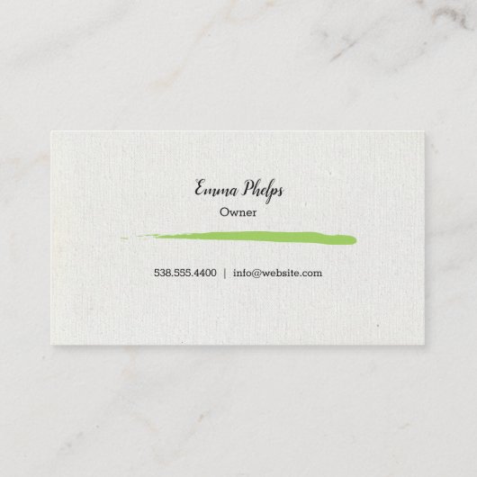 ペンキおよび一口のワイングラスの芸術のスタジオ 名刺 (裏面)