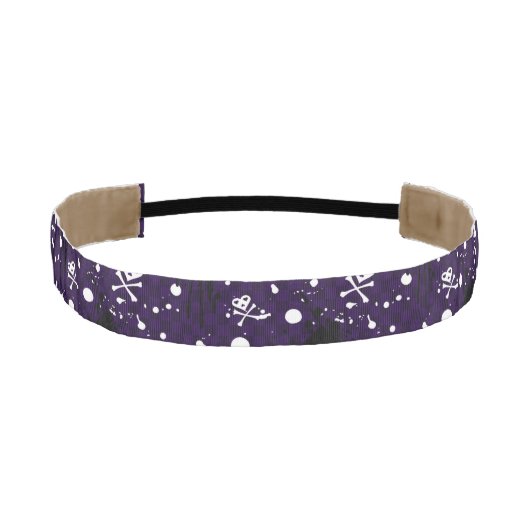 ペンキが付いている暗い色のEmoパターン アスレチックヘッドバンド (正面)