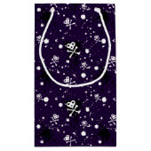 ペンキが付いている暗い色のEmoパターン スモールペーパーバッグ (裏面)