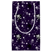 ペンキが付いている暗い色のEmoパターン スモールペーパーバッグ (正面)