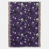 ペンキが付いている暗い色のEmoパターン スローブランケット (正面縦)