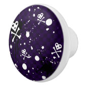 ペンキが付いている暗い色のEmoパターン セラミックノブ (右)