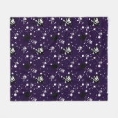 ペンキが付いている暗い色のEmoパターン フリースブランケット (正面(横))