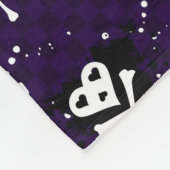 ペンキが付いている暗い色のEmoパターン フリースブランケット (角)