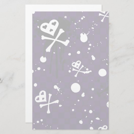 ペンキが付いている暗い色のEmoパターン 便箋 (正面/裏面)