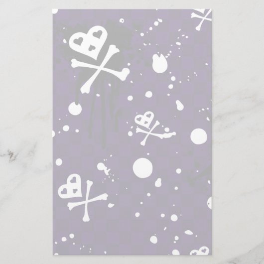 ペンキが付いている暗い色のEmoパターン 便箋 (正面)