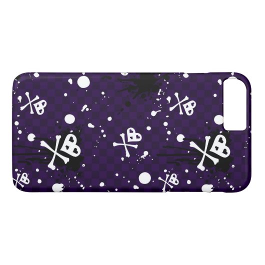 ペンキが付いている暗い色のEmoパターン Case-Mate iPhoneケース (裏面(横))