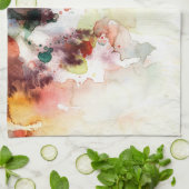 ペンキとの抽象的な水彩画のグランジな質 キッチンタオル (折り畳み)