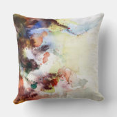 ペンキとの抽象的な水彩画のグランジな質 クッション (裏面)
