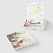 ペンキとの抽象的な水彩画のグランジな質 ストーンコースター (横)
