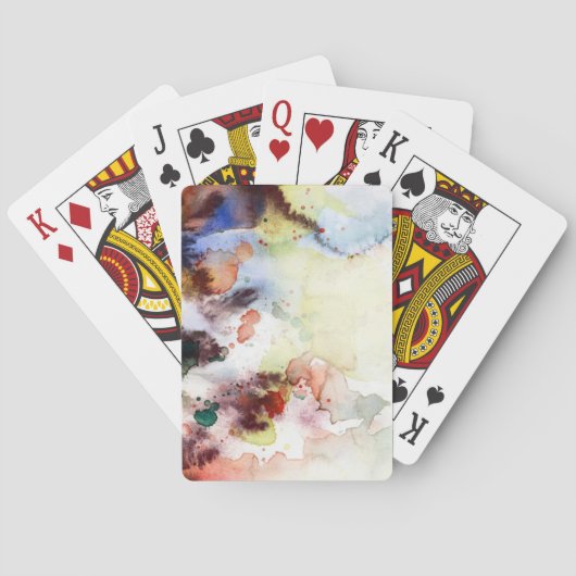 ペンキとの抽象的な水彩画のグランジな質 トランプ (裏面)