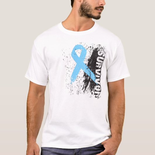 ペンキのしぶきのデザイン-前立腺癌の生存者 Tシャツ (正面)