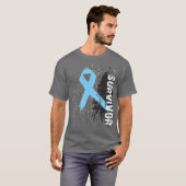 ペンキのしぶきのデザイン-前立腺癌の生存者 Tシャツ (正面フル)
