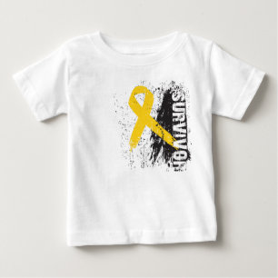 ペンキのしぶきのデザイン- Neuroblastomaの生存者 ベビーTシャツ