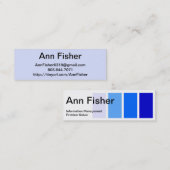 ペンキのサンプル青く細い名刺 スキニー名刺 (正面/裏面)