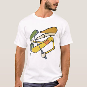 ペンキのバケツおよびローラーが付いているZIMADのキャラクター Tシャツ