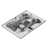 ペンキのピットブル犬の動物の芸術のスケッチ ノートブック (左側)