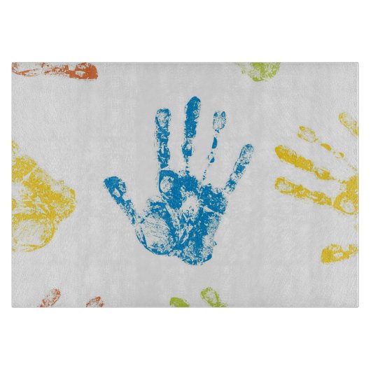ペンキの子供Handprints カッティングボード (正面)