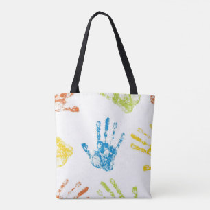 ペンキの子供Handprints トートバッグ
