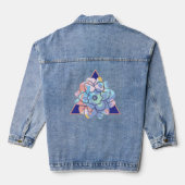 ペンキの染みでできた花 デニムジャケット (裏面)