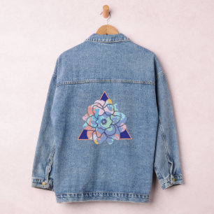 ペンキの染みでできた花 デニムジャケット