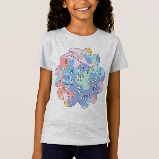 ペンキの染みでできた花 Tシャツ (正面)