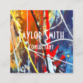 ペンキの水彩画色の落書きの名刺 スクエア名刺 (正面)