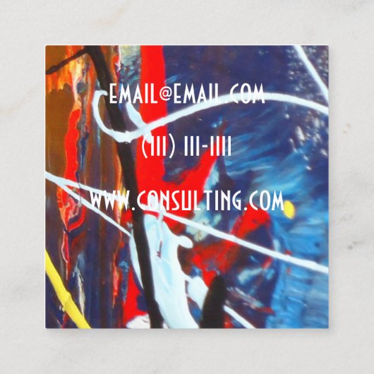 ペンキの水彩画色の落書きの名刺 スクエア名刺 (裏面)