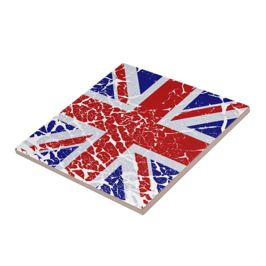 ペンキの英国国旗の旗の皮をむくヴィンテージ タイル (側面)
